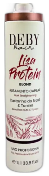 Lissage au tanin Lisa Protein Blond Deby Hair, noix du Brésil et tanin, cheveux blonds, 1 L