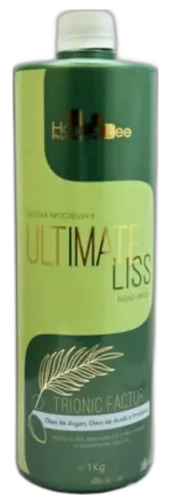 Lissage Ultimate Liss Trionic Factor Hanna Lee Professional, argan, açaï et protéines, étape unique, 1 kg